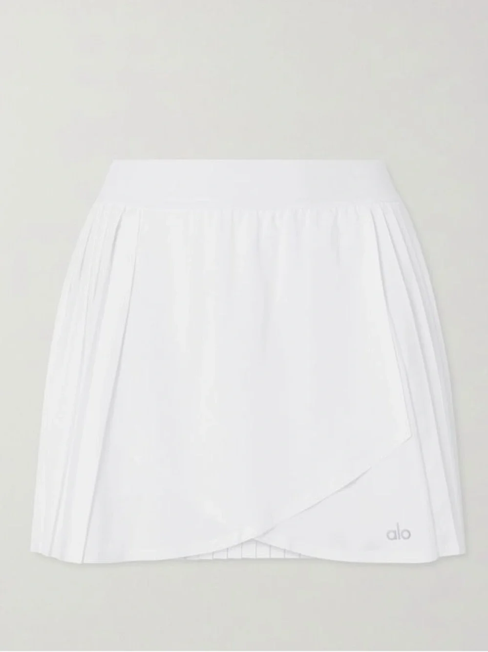 ALO Aces Wrap-Effect Pleated Stretch Tennis Skirt